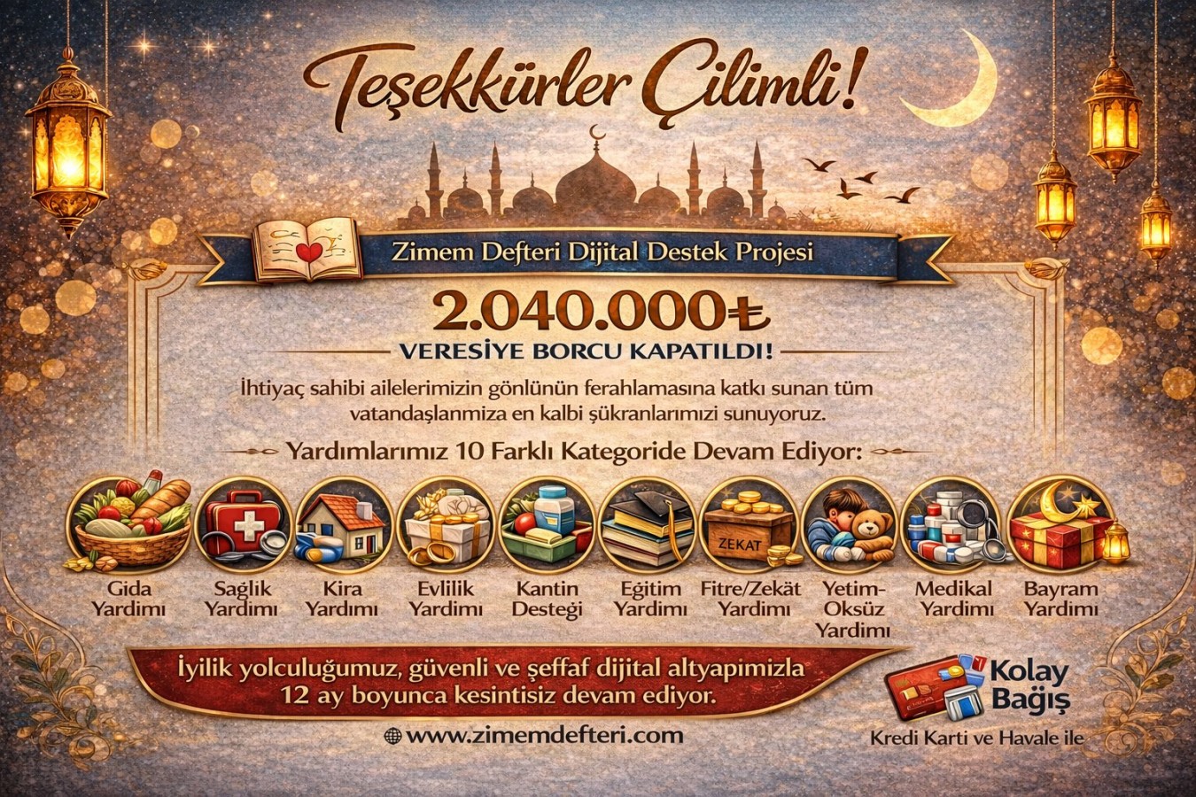 Ramazanın bereketi E-Zimem Projesi'yle birleşti: 2 milyon TL’lik veresiye borcu 2 haftada sıfırlandı!