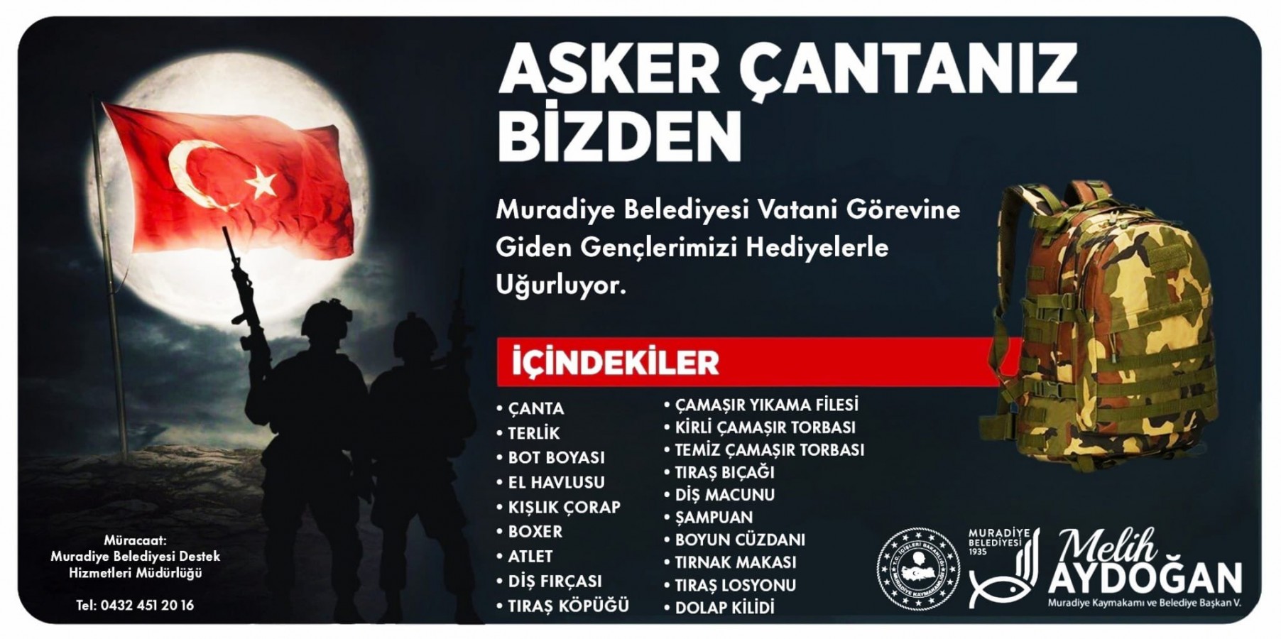 Askere gidecek gençlere hediye 'asker çantası'