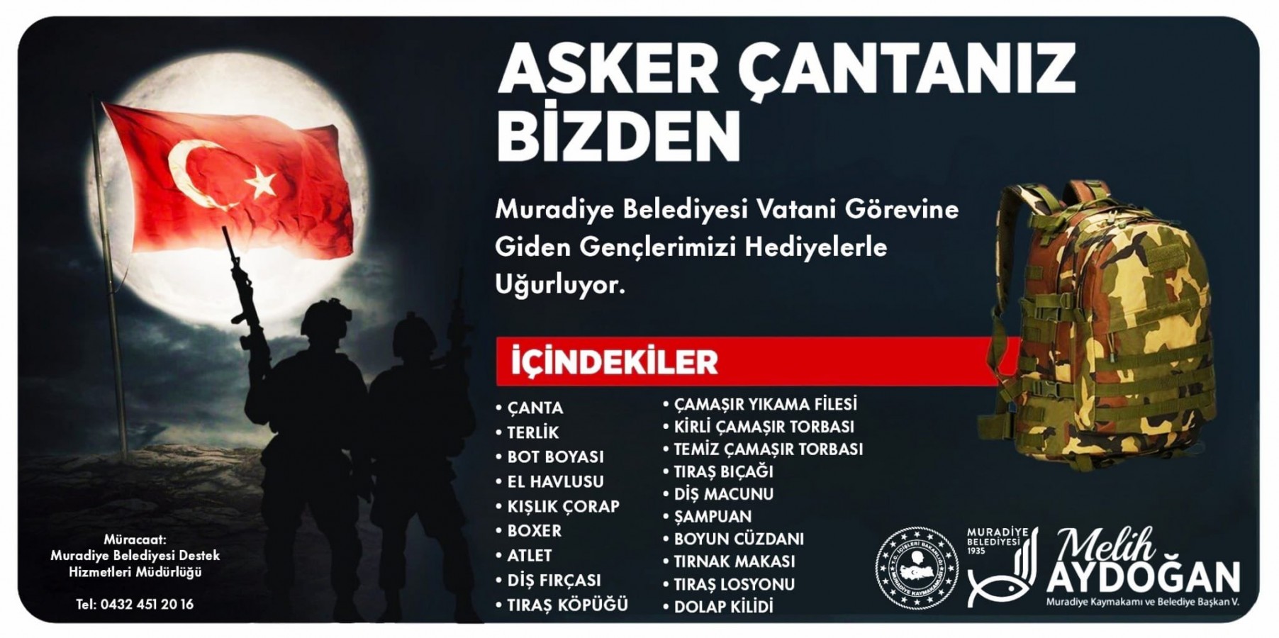 Askere gidecek gençlere hediye 'asker çantası';