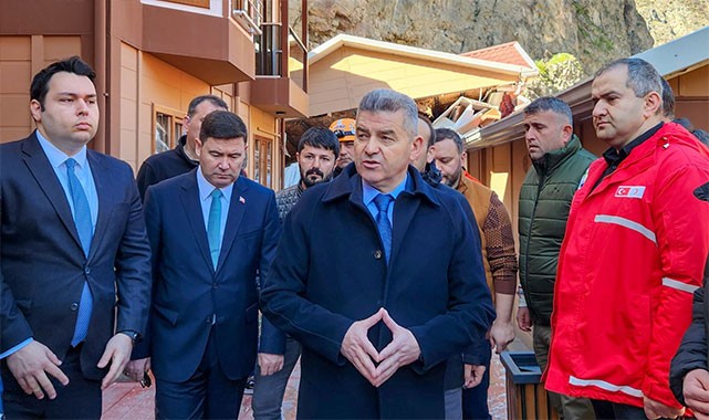 Artvin'de heyelan bir oteli vurdu: ''Ekiplerimiz hasar tespit çalışmalarına başlamıştır''