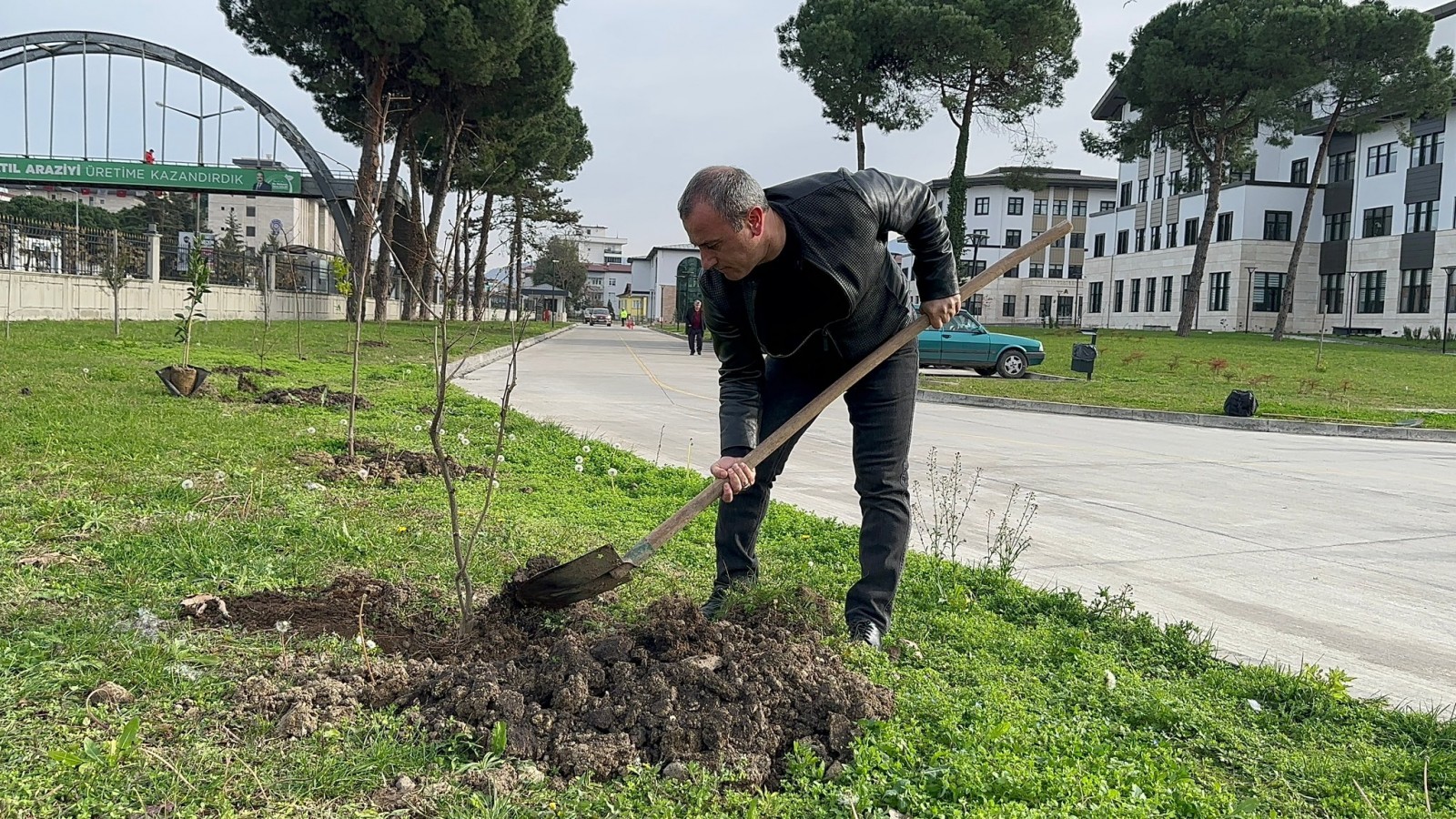 Yeni Valilik bahçesini meyve fidanlarıyla güzelleştirdi;