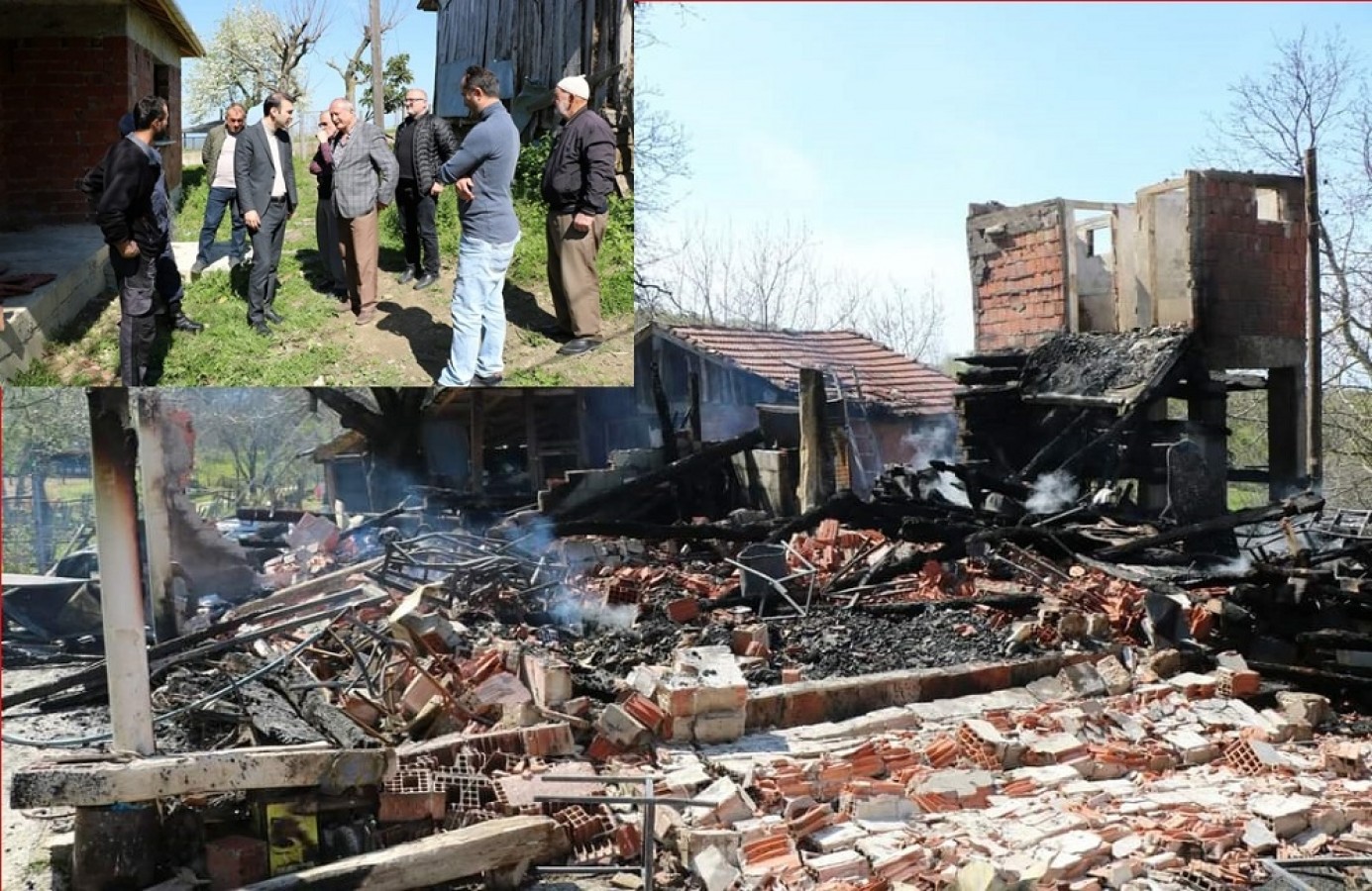 Evi yanan vatandaşı sahipsiz bırakmadı