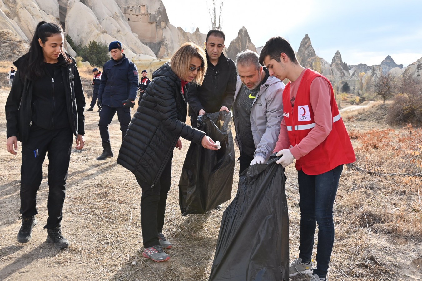 Kapadokya vadilerinde sonbahar temizliği