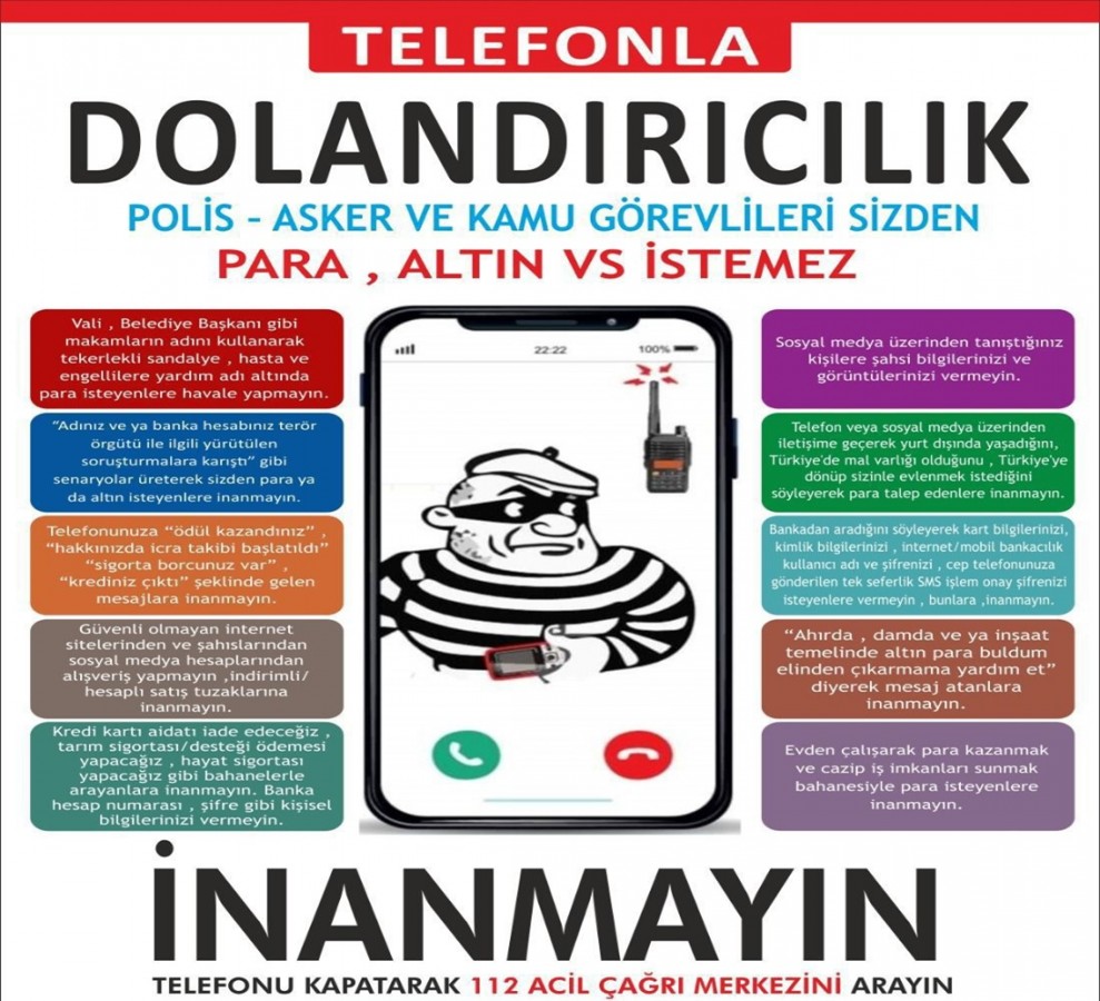 Valilikten madde madde dolandırıcılık uyarısı;