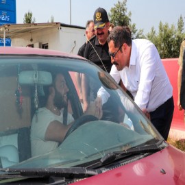 Vali Masatlı, 3 noktada trafik denetimi yaptı