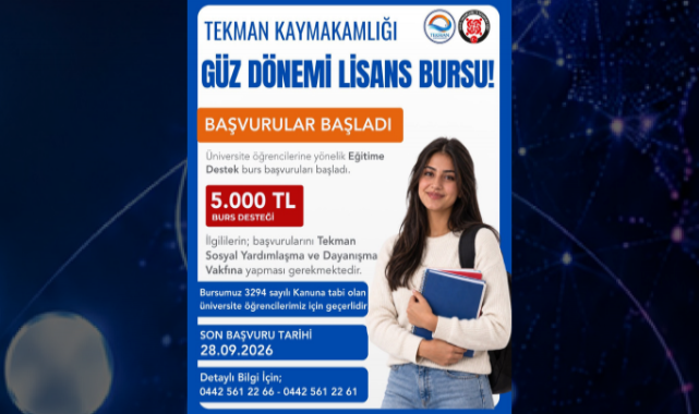 Tekman’da lisans bursu için başvurular başladı