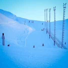 Mergabütan'ta kristal kar keyfi başladı