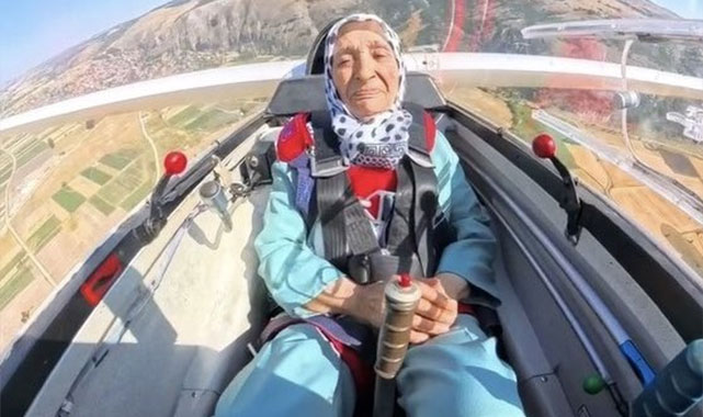 Mürüvvet teyzenin uçma hayali 83'ünde gerçek oldu;