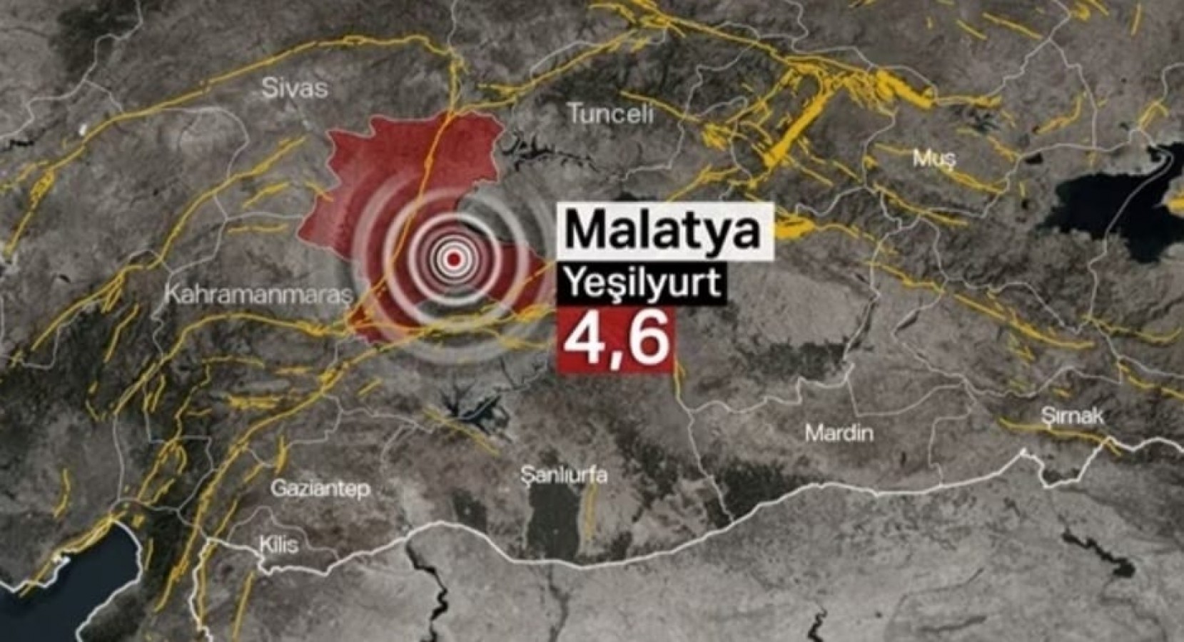 Malatya'da 4,6 büyüklüğünde deprem
